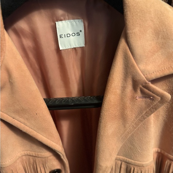 EIDOS Light Pink Suede Fringe Jacket Size 52R - Picture 3 of 5